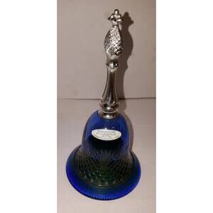 Vintage Avon Blue Glass Bell Moonwind Cologne Rare 1/2 Full